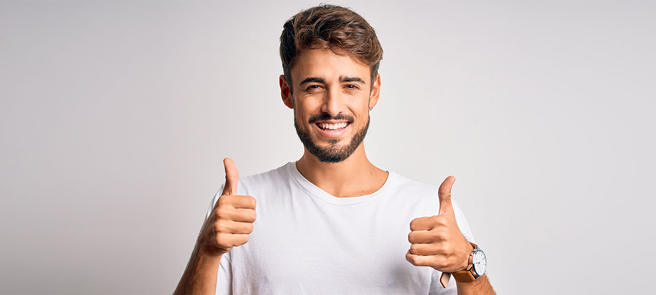 guy is smiling