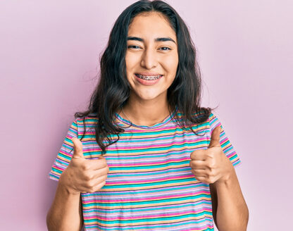 girl is smiling 