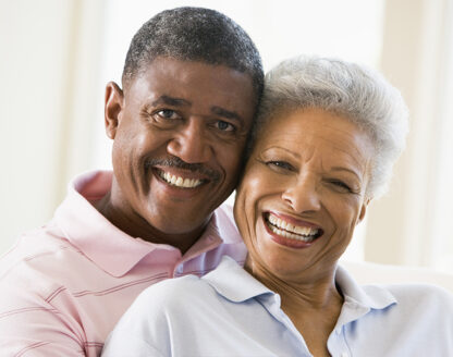happy old couple smiling 